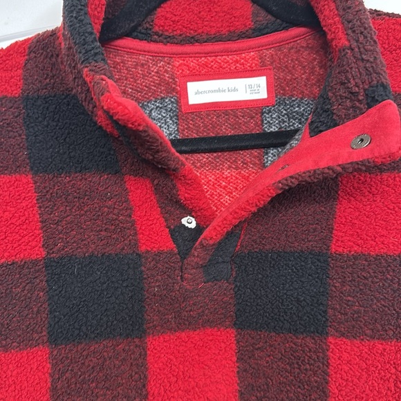 Abercrombie Kids Red and Black Sweater Buffalo Plaid - Picture 3 of 6